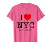 I Love NYC Graphic tee Shirts & Cool Designs, New York City Camiseta, Hombre, Rosa Jaspeado, S