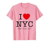 I Love NYC Graphic tee Shirts & Cool Designs, New York City Camiseta, Hombre, Rosado, L