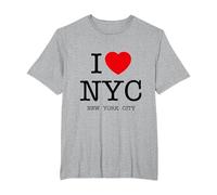 I Love NYC Graphic tee Shirts & Cool Designs, New York City Camiseta, Hombre Tallas Grandes, Gris Jaspeado, 2X Alto
