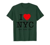 I Love NYC Graphic tee Shirts & Cool Designs, New York City Camiseta, Hombre, Verde Bosque, XXL