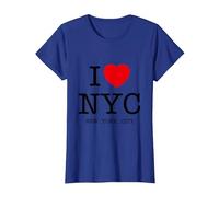 I Love NYC Graphic tee Shirts & Cool Designs, New York City Camiseta, Mujer, Azul Real, S