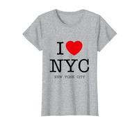 I Love NYC Graphic tee Shirts & Cool Designs, New York City Camiseta, Mujer, Gris Jaspeado, 3XL
