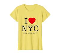 I Love NYC Graphic tee Shirts & Cool Designs, New York City Camiseta, Mujer, Limón, S