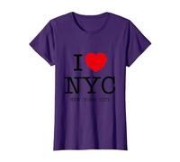 I Love NYC Graphic tee Shirts & Cool Designs, New York City Camiseta, Mujer, Morado, XL