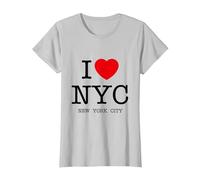 I Love NYC Graphic tee Shirts & Cool Designs, New York City Camiseta, Mujer, Plata, XXL