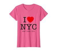 I Love NYC Graphic tee Shirts & Cool Designs, New York City Camiseta, Mujer, Rosa Jaspeado, XL
