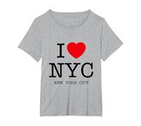 I Love NYC Graphic tee Shirts & Cool Designs, New York City Camiseta, Mujer Tallas Grandes, Gris Jaspeado, 2XL Grande