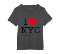 I Love NYC Graphic tee Shirts & Cool Designs, New York City Camiseta, Mujer Tallas Grandes, Jaspeado Oscuro, 5XL Grande