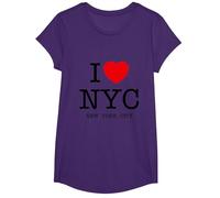 I Love NYC Graphic tee Shirts & Cool Designs, New York City Camiseta, Niñas, Morado, S