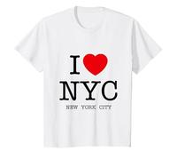 I Love NYC Graphic tee Shirts & Cool Designs, New York City Camiseta, Niños, Blanco, 10 años