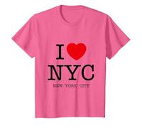 I Love NYC Graphic tee Shirts & Cool Designs, New York City Camiseta, Niños, Rosa Jaspeado, 10 años