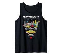 I Love NYC, New York City Wonderful Stories with Cartoon Art Camiseta sin Mangas