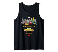 I Love NYC, New York City Wonderful Stories with Cartoon Art Camiseta sin Mangas