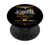 I Love NYC, New York City Wonderful Stories with Cartoon Art PopSockets PopGrip Adhesivo