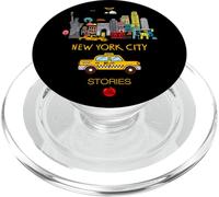 I Love NYC, New York City Wonderful Stories with Cartoon Art PopSockets PopGrip para MagSafe