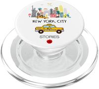 I Love NYC, New York City Wonderful Stories with Cartoon Art PopSockets PopGrip para MagSafe