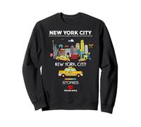 I Love NYC, New York City Wonderful Stories with Cartoon Art Sudadera