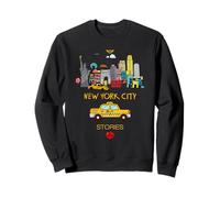 I Love NYC, New York City Wonderful Stories with Cartoon Art Sudadera