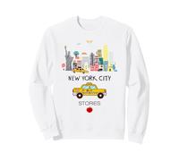 I Love NYC, New York City Wonderful Stories with Cartoon Art Sudadera