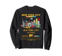 I Love NYC, New York City Wonderful Stories with Cartoon Art Sudadera