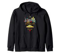 I Love NYC, New York City Wonderful Stories with Cartoon Art Sudadera con Capucha
