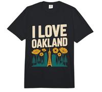 I Love Oakland Paisaje Urbano Arte Floral Comfort Colors Adult Heavyweight T-Shirt
