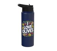 I Love Olives Bold Declaración Diversión Stainless Steel Insulated Water Bottle