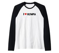 I Love Olympia Washington - Heart Travel Trip Vacaciones Camiseta Manga Raglan