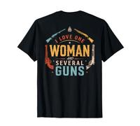 I Love-One Woman and Several Guns Lover Husband Boyfriend Camiseta