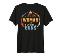 I Love-One Woman and Several Guns Lover Husband Boyfriend Camiseta Premium