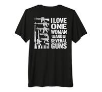 I Love-One Woman and Several Guns Lover Husband Boyfriend Camiseta Premium