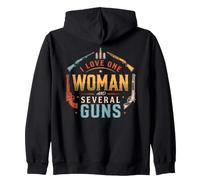 I Love-One Woman and Several Guns Lover Husband Boyfriend Sudadera con Capucha
