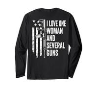 I Love One Woman and Varial Guns - Husband Funny Mens Gun Manga Larga