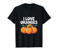 I Love Oranges Delicia de cítricos Frescos Camiseta gráfica económica, Hombre, Negro, XL