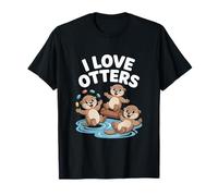 I Love Otters Cute Playful Nutria Fun Splash Camiseta
