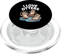 I Love Otters Cute Playful Nutria Fun Splash PopSockets PopGrip para MagSafe