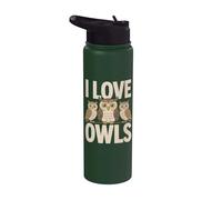 I Love Owls - Diseño de búhos Stainless Steel Insulated Water Bottle