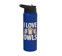I Love Owls - Diseño de búhos Stainless Steel Insulated Water Bottle