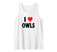 I Love Owls - Heart Barn Snowy Great Horned Owl Ornitología Camiseta sin Mangas