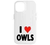 I Love Owls - Heart Barn Snowy Great Horned Owl Ornitología Carcasa para iPhone 14