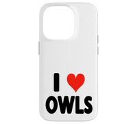 I Love Owls - Heart Barn Snowy Great Horned Owl Ornitología Carcasa para iPhone 14 Pro