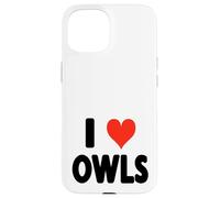 I Love Owls - Heart Barn Snowy Great Horned Owl Ornitología Carcasa para iPhone 15