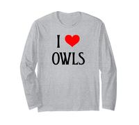 I Love Owls I Heart Owls, Amante de los pajaritos, observador Nocturno de Aves Manga Larga