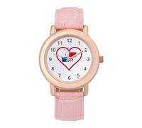 I Love Panama - Reloj de pulsera para mujer, diseño de corazón rojo