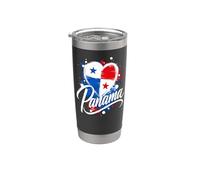 I Love Panama Vacaciones Turismo Viaje Corazón Bandera Souvenir Vaso térmico de acero inoxidable de doble pared