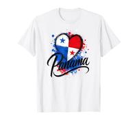 I Love Panama Vacaciones Turístico Viaje Corazón Bandera Diseño Arte Camiseta
