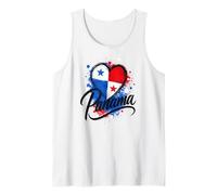 I Love Panama Vacaciones Turístico Viaje Corazón Bandera Diseño Arte Camiseta sin Mangas