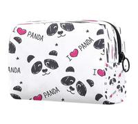 I Love Panda - Neceser para mujer, neceser de viaje, bolsa organizadora de maquillaje con cremallera, multicolor, 18.5x7.5x13cm/7.3x3x5.1in, Neceser