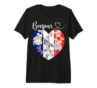 I Love Paris Bonjour Francia Bandera Corazón Feliz Día de la Victoria Camiseta Premium