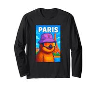 I Love Paris, Cool Paris Lazy Sloth Cartoon Illustration Manga Larga